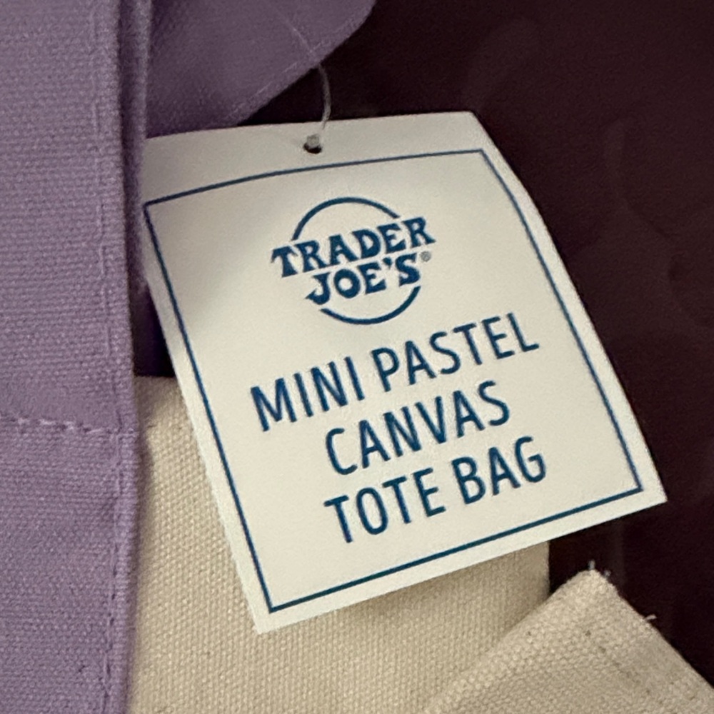 Trader Joe's Easter Canvas Tote Bag Set - Lavender and Mint - Picture 2 of 2